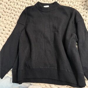 Oversized Black Crewneck Sweater